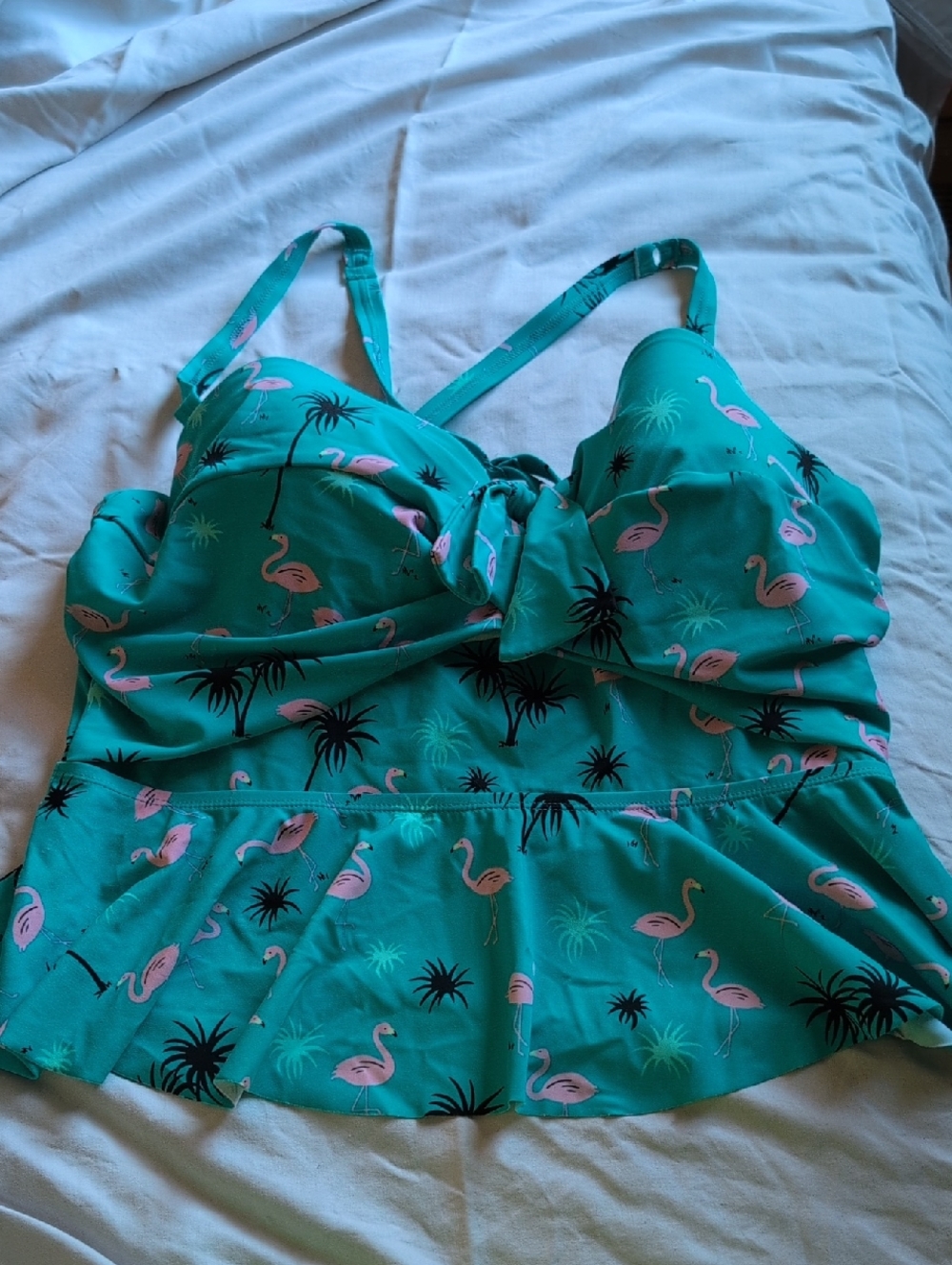 torrid Teal Flamingo Print Tankini Top